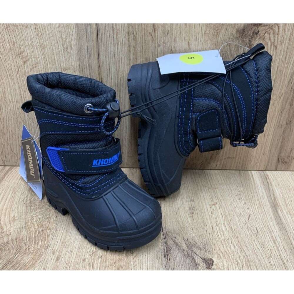 Khombu Boots Toddler Brie Thermolite Cold Raded Black Blue Winter School 5 M